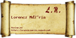 Lorencz Mária névjegykártya